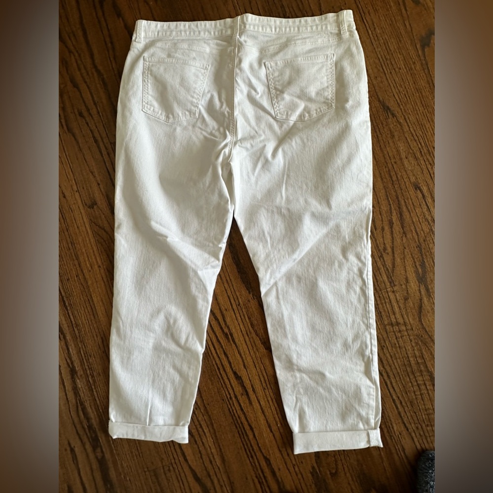 Eileen Fisher White Jeans 14 - Picture 2 of 6